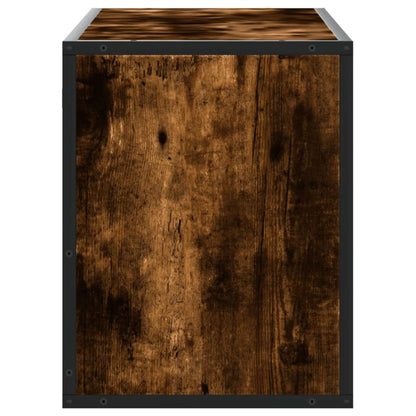 TV Cabinet Smoked Oak 100x31x39.5 cm Engineered Wood and Metal