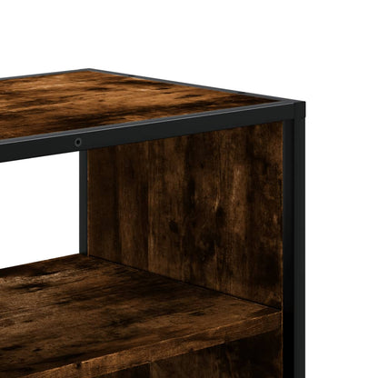 TV Cabinet Smoked Oak 100x31x39.5 cm Engineered Wood and Metal