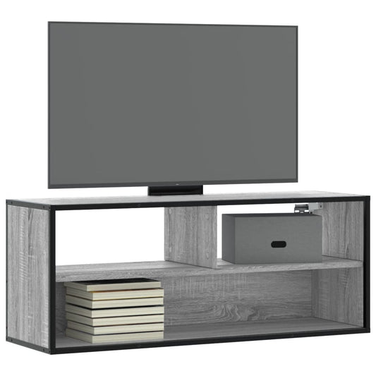 TV Cabinet Grey Sonoma 100x31x39.5 cm Engineered Wood and Metal