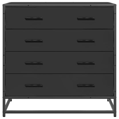 Drawer Cabinet Black 70x41x70 cm Engineered Wood