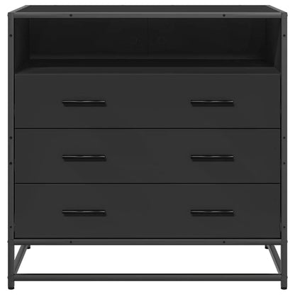 Drawer Cabinet Black 70x41x70 cm Engineered Wood