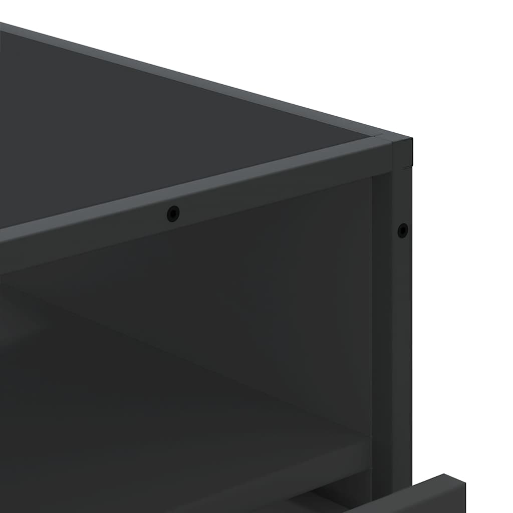 Drawer Cabinet Black 70x41x70 cm Engineered Wood