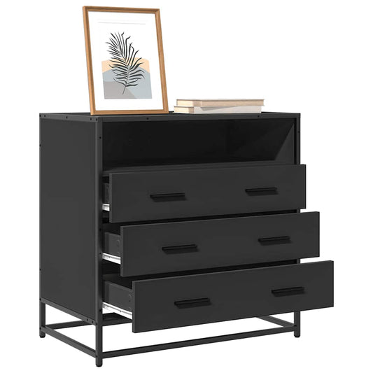 Drawer Cabinet Black 70x41x70 cm Engineered Wood