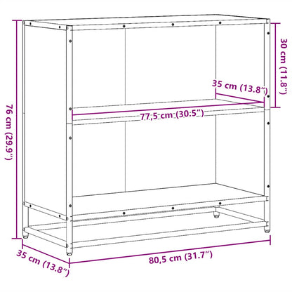 Book Cabinet Smoked Oak 80.5x35x76 cm Engineered Wood