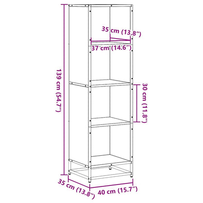Book Cabinet Black 40x35x139 cm Engineered Wood