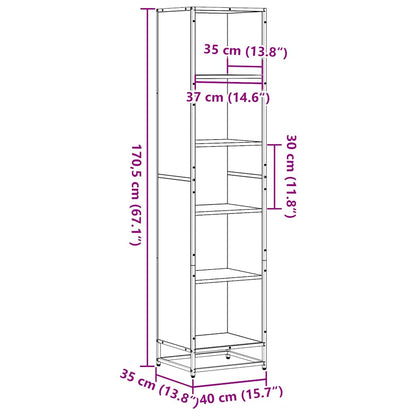 Book Cabinet Grey Sonoma 40x35x170.5 cm Engineered Wood
