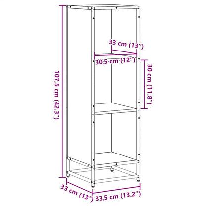 Book Cabinet Black 33.5x33x107.5 cm Engineered Wood
