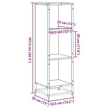 Book Cabinet Smoked Oak 33.5x33x107.5 cm Engineered Wood