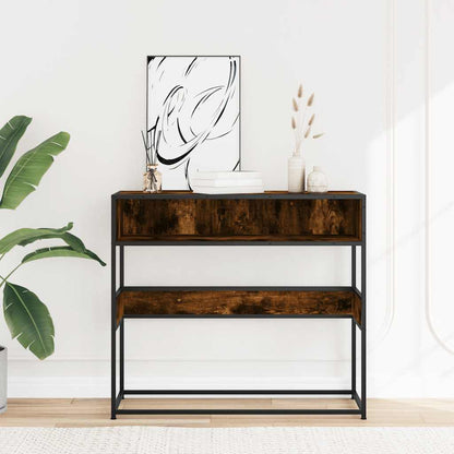 Console Table Smoked Oak 90x35x80 cm Engineered Wood