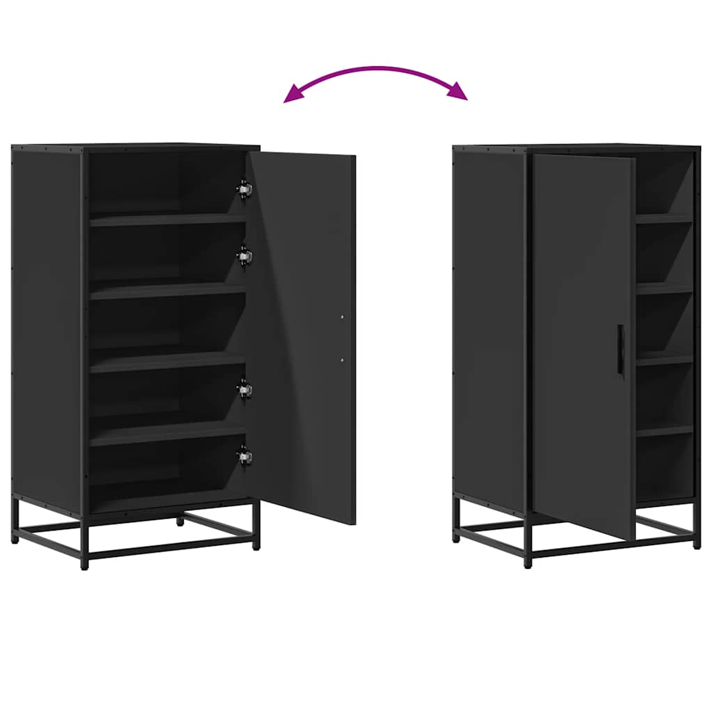 Shoe Rack Black 48x38x97.5 cm Engineered Wood