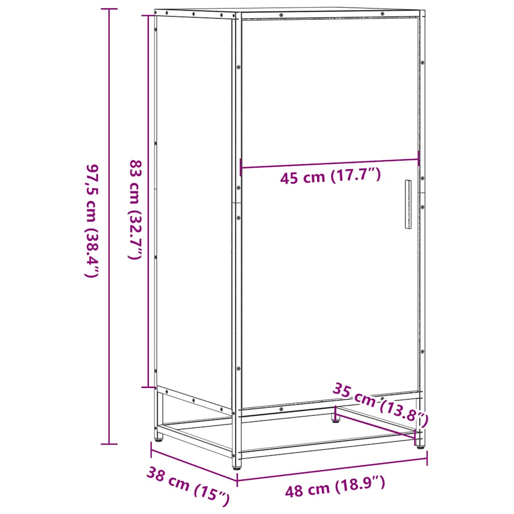 Shoe Rack Black 48x38x97.5 cm Engineered Wood