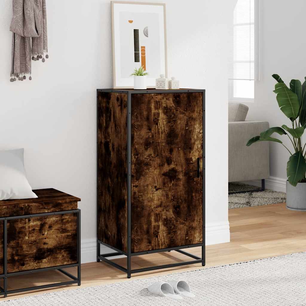 Shoe Rack Smoked Oak 48x38x97.5 cm Engineered Wood