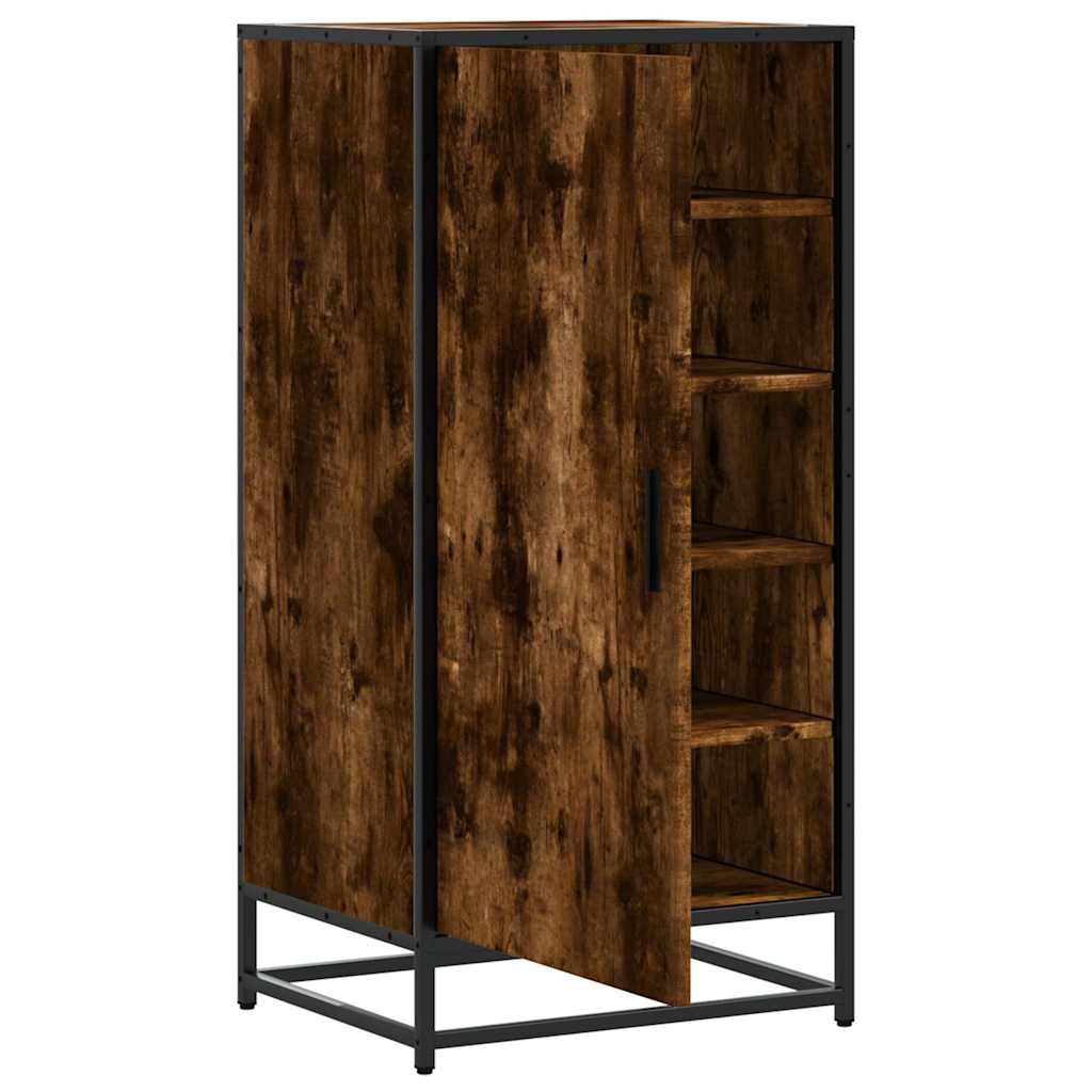 Shoe Rack Smoked Oak 48x38x97.5 cm Engineered Wood