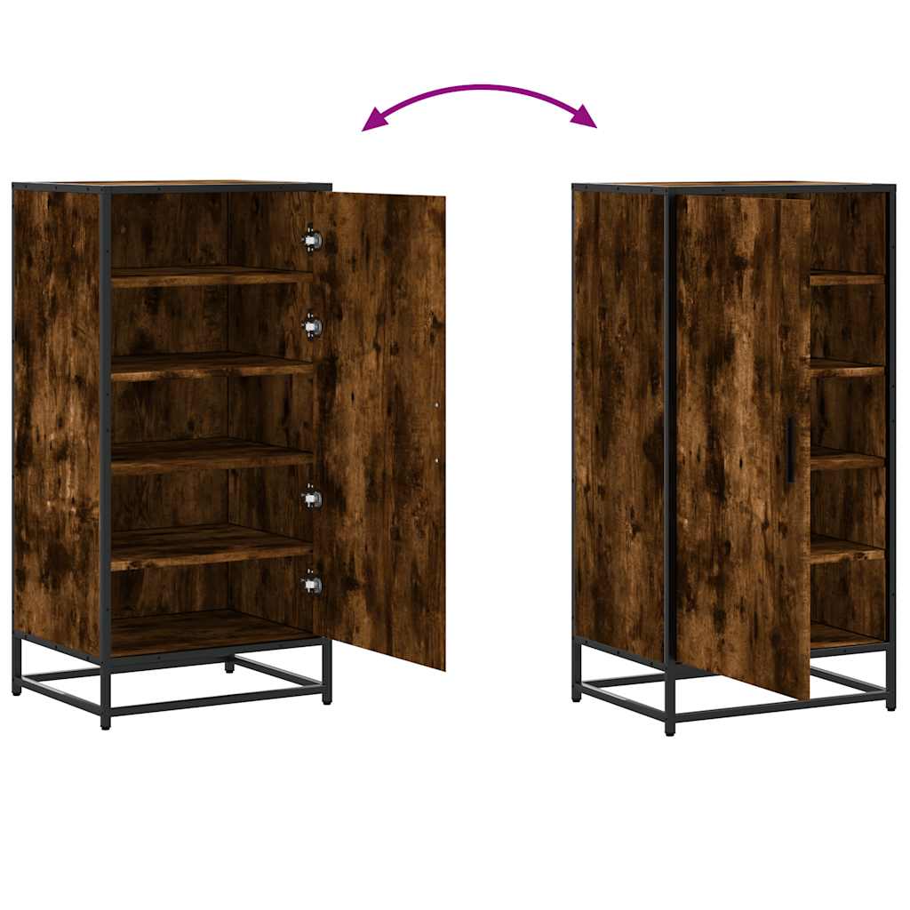 Shoe Rack Smoked Oak 48x38x97.5 cm Engineered Wood