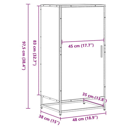 Shoe Rack Smoked Oak 48x38x97.5 cm Engineered Wood