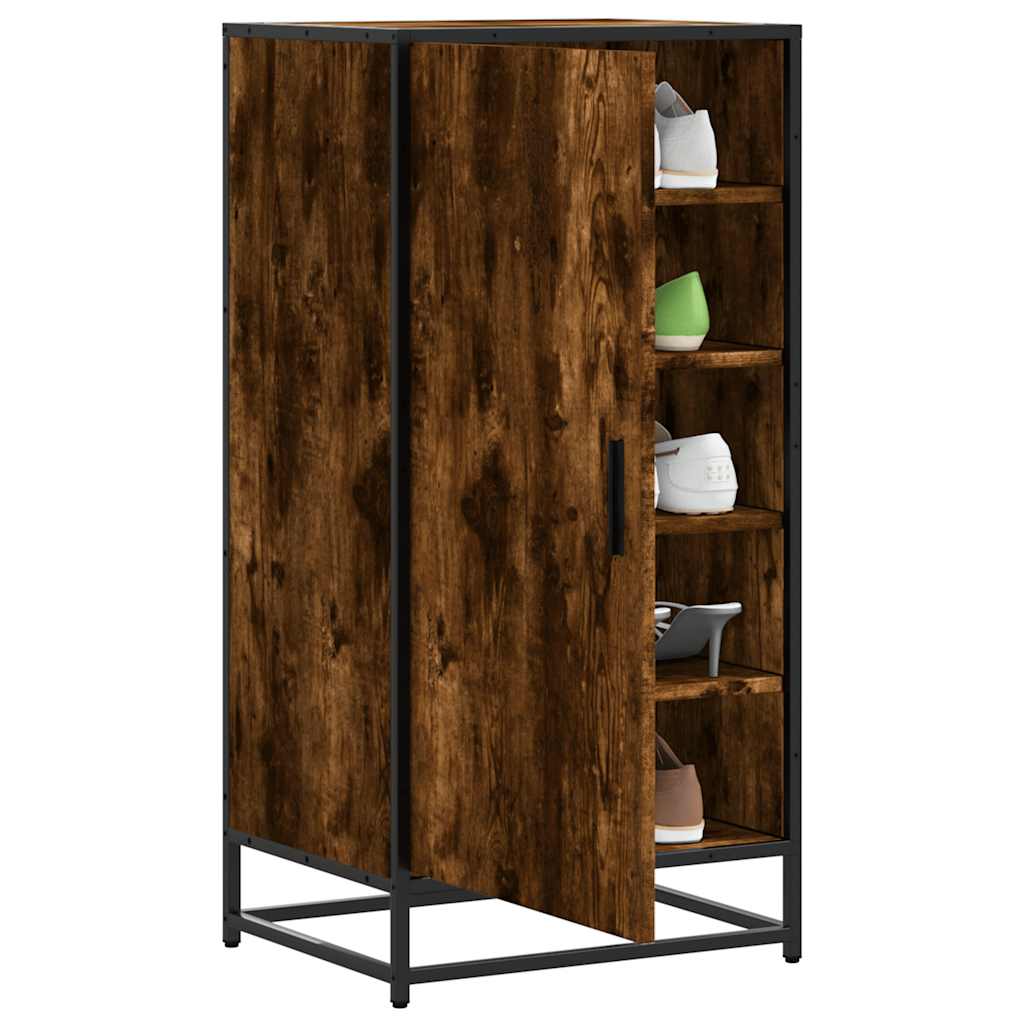 Shoe Rack Smoked Oak 48x38x97.5 cm Engineered Wood