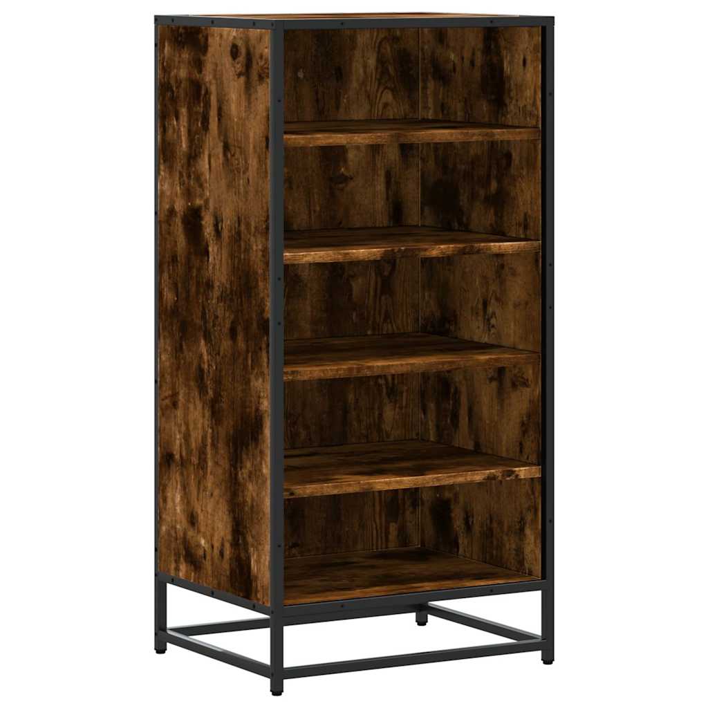 Shoe Rack Smoked Oak 48x38x97.5 cm Engineered Wood