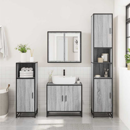 Bathroom Sink Cabinet Grey Sonoma 65x33x60 cm Engineered Wood