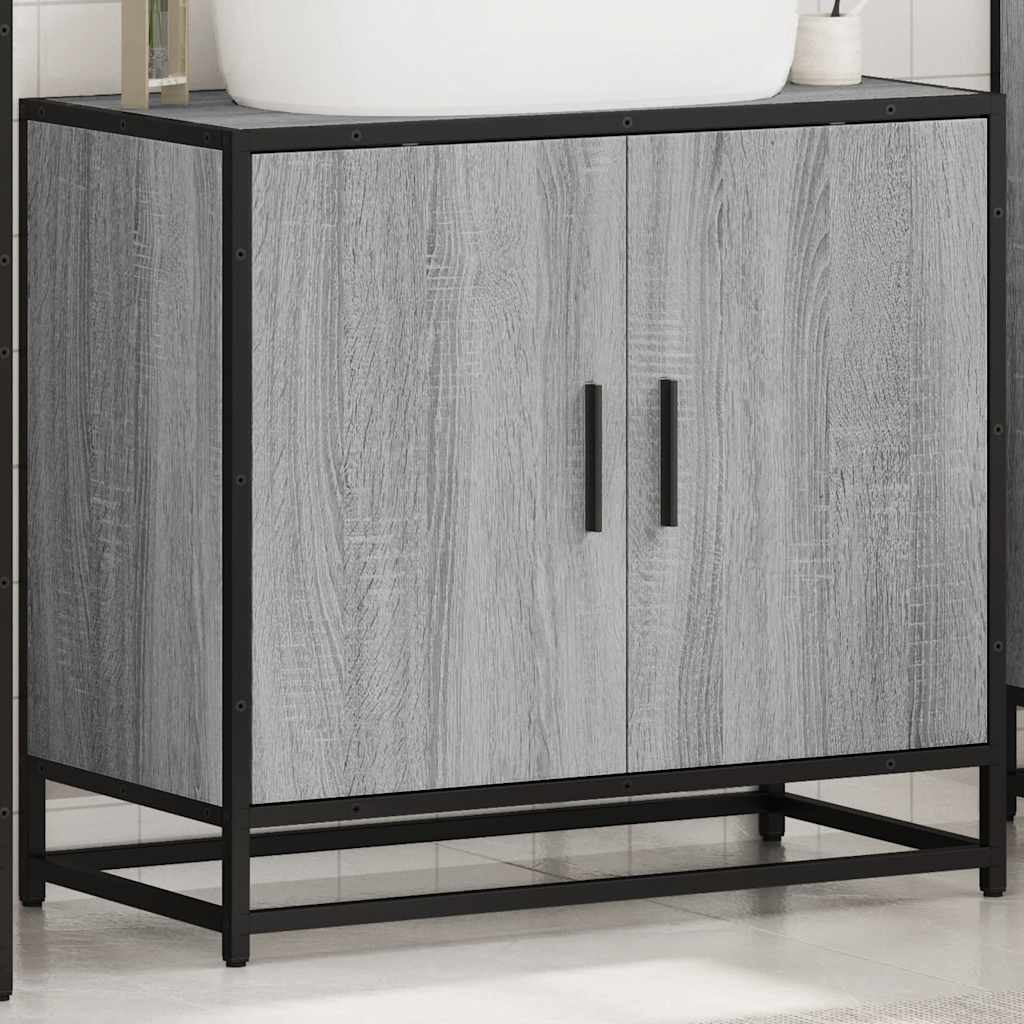 Bathroom Sink Cabinet Grey Sonoma 65x33x60 cm Engineered Wood