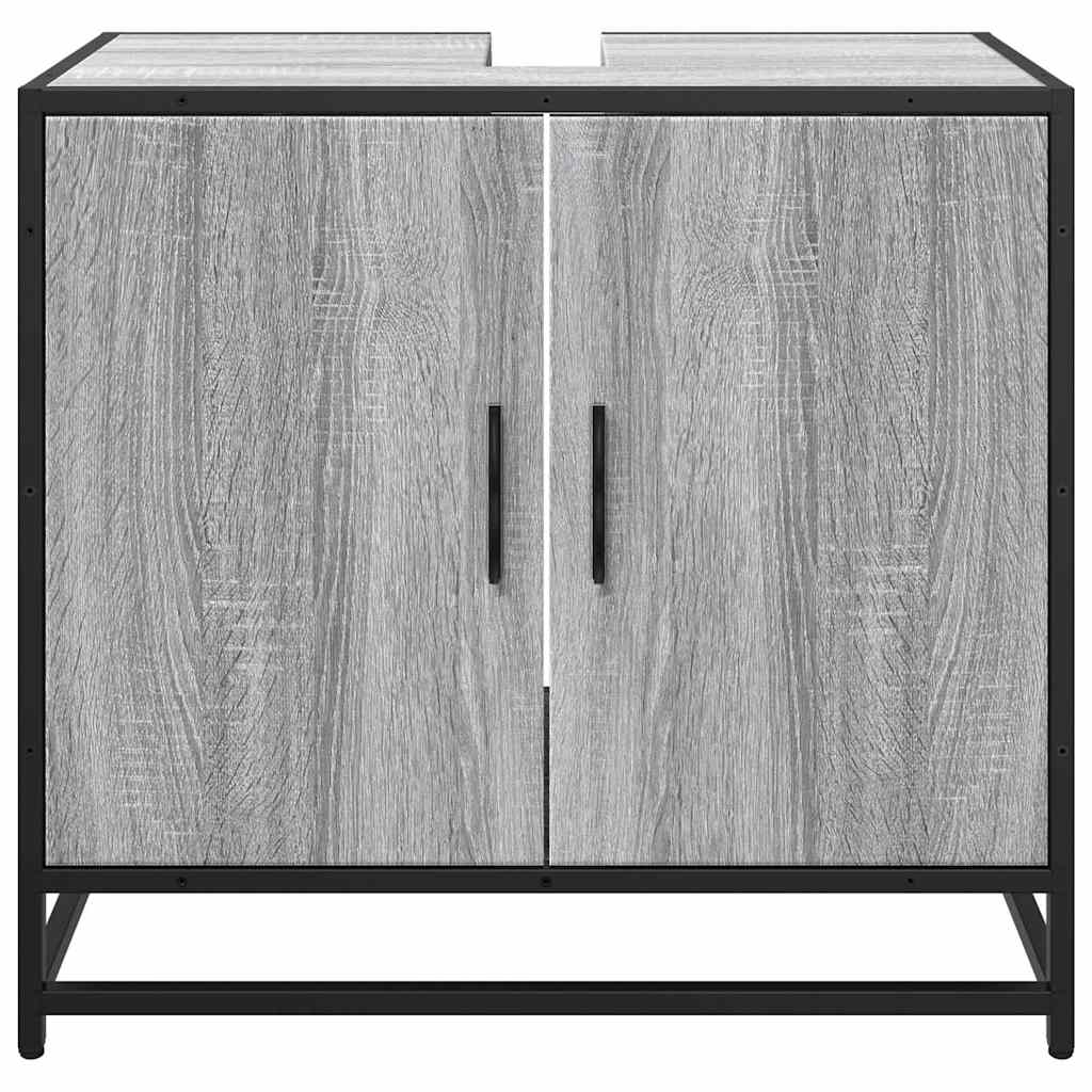Bathroom Sink Cabinet Grey Sonoma 65x33x60 cm Engineered Wood
