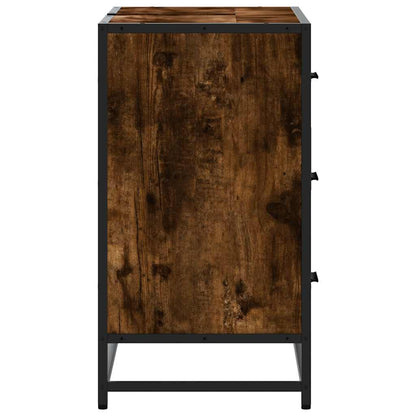 Bathroom Sink Cabinet Smoked Oak 80x33x60 cm Engineered Wood
