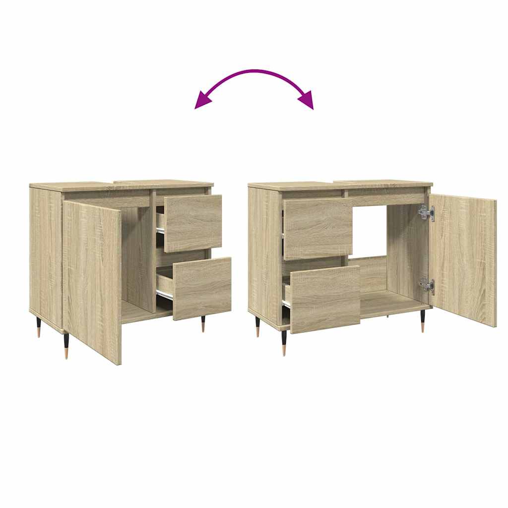 Bathroom Sink Cabinet Sonoma Oak 65x33x60 cm Engineered Wood