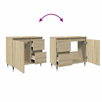 Bathroom Sink Cabinet Sonoma Oak 65x33x60 cm Engineered Wood
