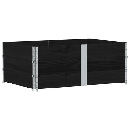 Pallet Collars 3 pcs Black 150x100 cm Solid Wood Pine
