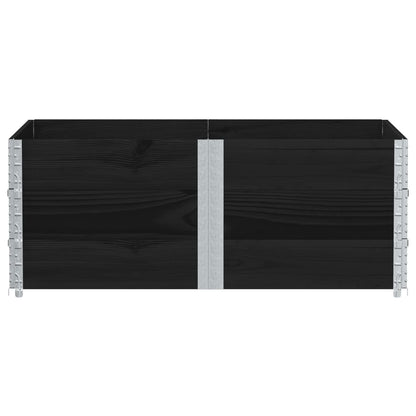 Pallet Collars 3 pcs Black 150x100 cm Solid Wood Pine
