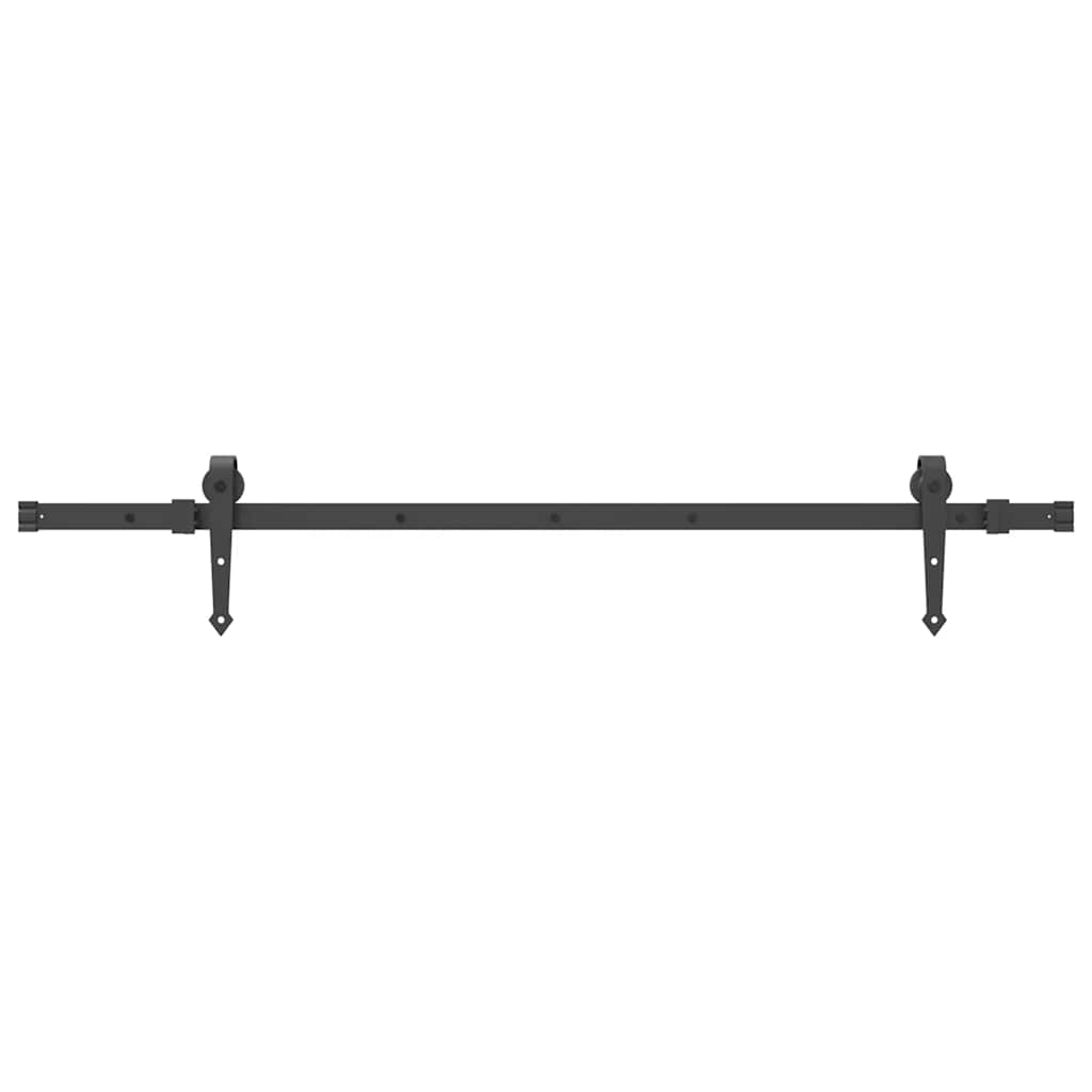 Sliding Door Hardware Kit 152.5 cm Steel Black