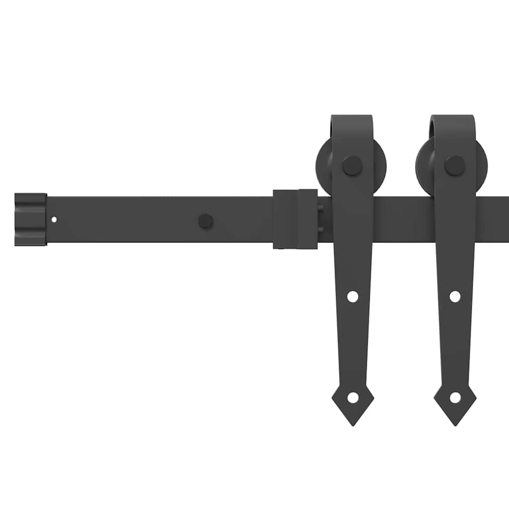 Sliding Door Hardware Kit 152.5 cm Steel Black