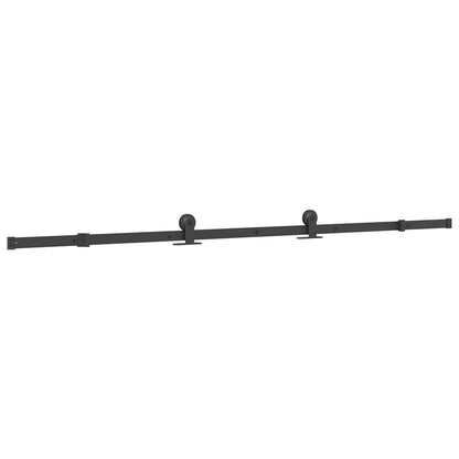 Sliding Door Hardware Kit 213.5 cm Steel Black