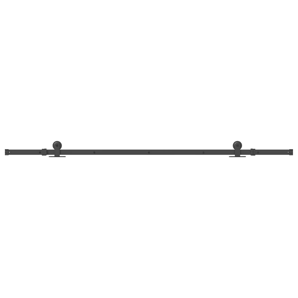 Sliding Door Hardware Kit 213.5 cm Steel Black