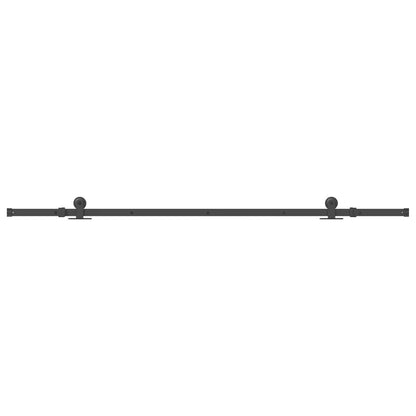 Sliding Door Hardware Kit 213.5 cm Steel Black
