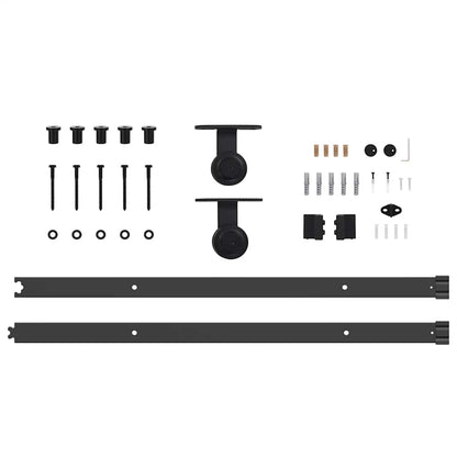 Sliding Door Hardware Kit 213.5 cm Steel Black