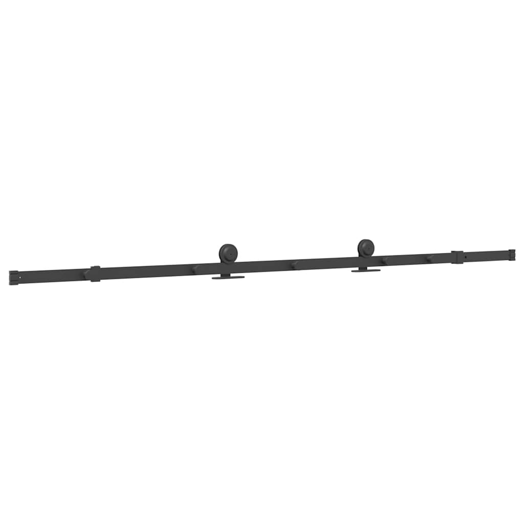 Sliding Door Hardware Kit 213.5 cm Steel Black