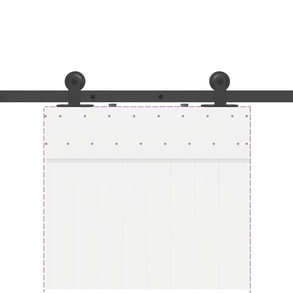 Sliding Door Hardware Kit 213.5 cm Steel Black