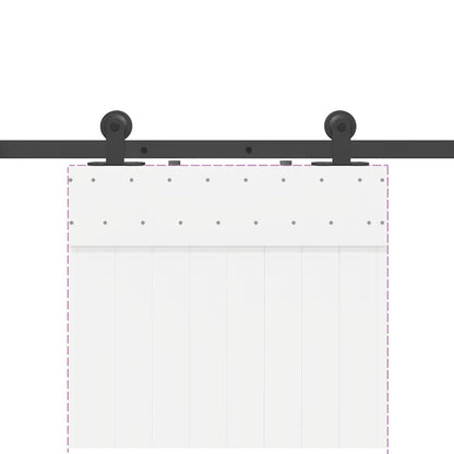 Sliding Door Hardware Kit 213.5 cm Steel Black