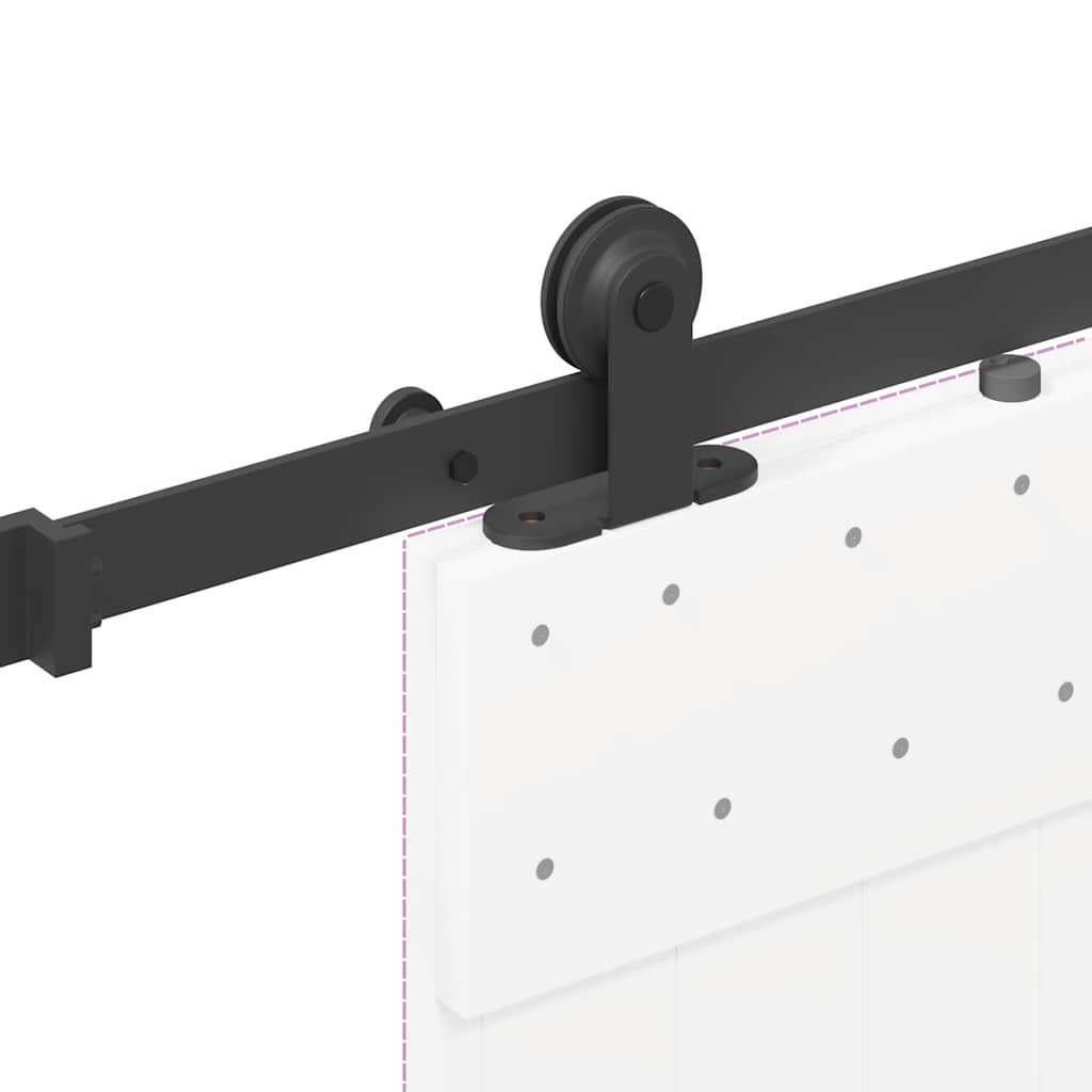 Sliding Door Hardware Kit 213.5 cm Steel Black