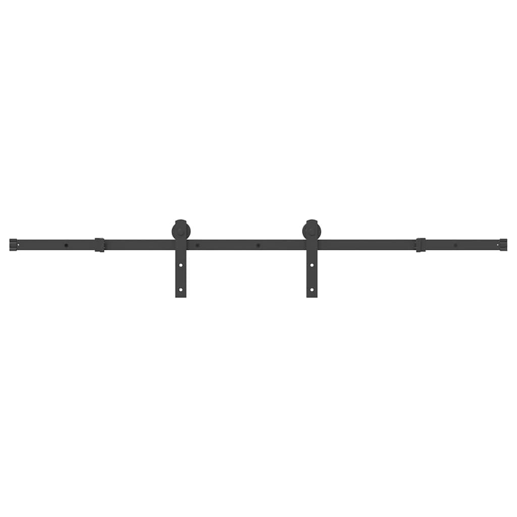 Sliding Door Hardware Kit 183 cm Steel Black