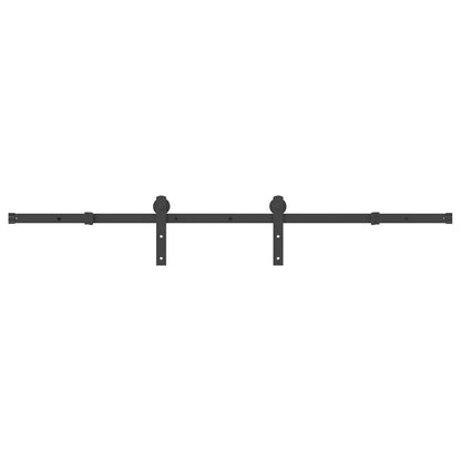 Sliding Door Hardware Kit 183 cm Steel Black