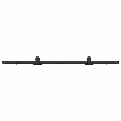 Sliding Door Hardware Kit 183 cm Steel Black