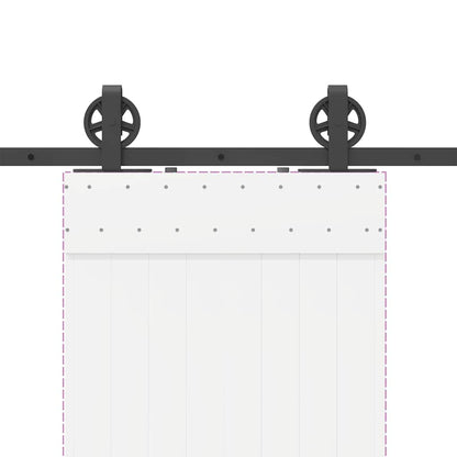 Sliding Door Hardware Kit 200 cm Steel Black