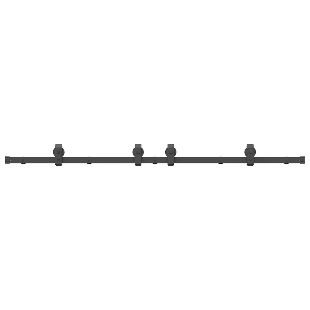 Sliding Door Hardware Kit 183 cm Steel Black