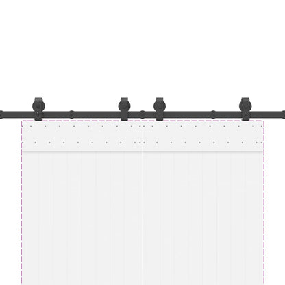 Sliding Door Hardware Kit 183 cm Steel Black