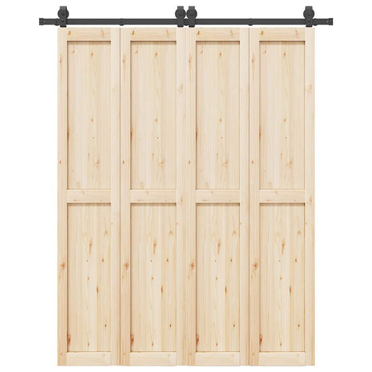 Sliding Door Hardware Kit 183 cm Steel Black