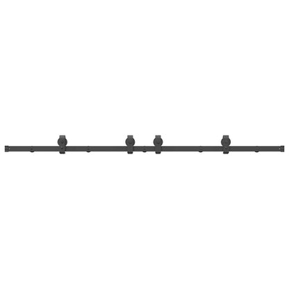 Sliding Door Hardware Kit 200 cm Steel Black