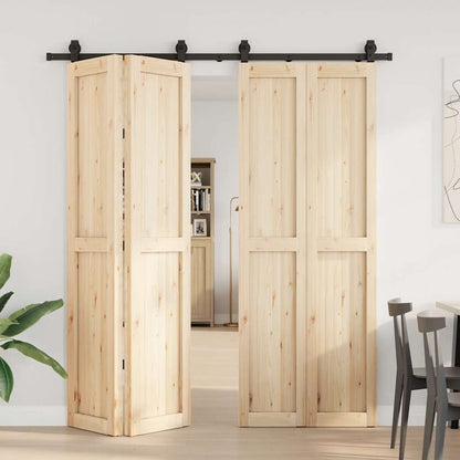 Sliding Door Hardware Kit 200 cm Steel Black