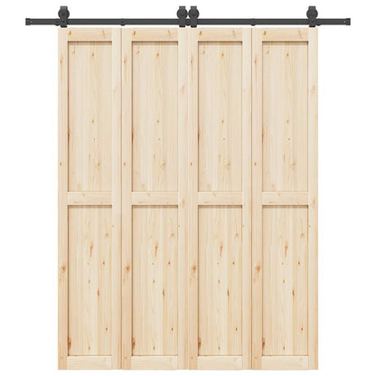 Sliding Door Hardware Kit 200 cm Steel Black