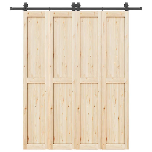 Sliding Door Hardware Kit 200 cm Steel Black